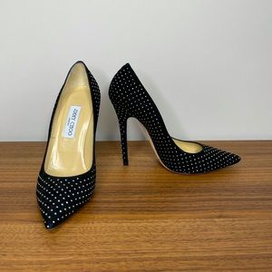 Jimmy Choo Suede Rhinestones Crystals Heels